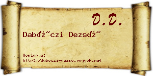 Dabóczi Dezső névjegykártya