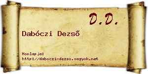 Dabóczi Dezső névjegykártya