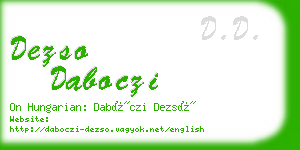 dezso daboczi business card